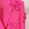 Women's Jackets 2023 Star Fashion Double Breasted Heavy Industry Three-dimensional Flower Decoration Suit Coat