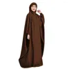 Vêtements ethniques Ramadan Eid Robe modeste à capuche Abaya Femmes musulmanes Vêtement de prière Robe arabe islamique Jilbab Overhead Kaftan Robe turque