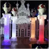 Decoração de festa Decoração de design oco decoração colunas romanas branco cor pilares de plástico estrada citada casamento adereços suprimentos de evento 10 p homefavor dhn8z