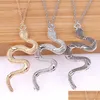 Pendentif Colliers Mode Punk Serpent Collier Femmes Simple Chaîne En Or Ras Du Cou Bijoux Déclaration Personnaliser Cadeau Drop Livraison Pendentifs Dhty2