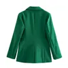 Women's Suits Women 2023 Spring Fashion Direct Cutting Blazer Coat Vintage Long Sleeve Back Vents Female Outerwear Chic