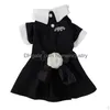 Designer Dogs Clothes Og Apparel Elegant Cat Dress Söt husdjurskjol med Bow-Knot andas för Small Spring Summer Easger Party Costum Dhmoc