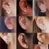 Crystal Flower Stud Earrings For Women Fashion Jewelry Gold Sier Rhinestones Earring Gift Drop Delivery Dhgarden Otk0J