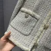 Women's Jackets designer AW60728 Small Fragrant Style Temperament Celebrity Gentle Little Man Gradual Contrast Color Slim Knitted Cardigan Short Coat H1C5