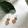 Boucles d'oreilles pendantes bohémien, tresses faites à la main, boucles d'oreilles pendantes pour femmes, plusieurs ethniques Boho, bois géométrique, boule ronde carrée