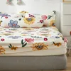 Sängkläder set monterade lakan med elastisk band king size säng täcker blommig stil sabanas cama 150 ark ingen örngott 231027