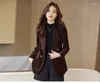 Abiti da donna Blazer in tessuto di alta qualità Giacche Cappotto per donna Autunno Inverno Abbigliamento da lavoro professionale Capispalla Top Abbigliamento OL