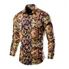 Men's Casual Shirts Stylish Long Sleeve Printed Shirt Trendy Fashion