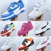 Zapatillas de deporte para niños Diseñador bajo Fuera de Oficina Zapatos para niños Niños Niñas Tops Entrenadores Niños Zapato juvenil Negro Blanco Azul Rojo Rosa OW Vintage Sneaker Tamaño P6QE #