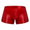 Men's Swimwear For Men Low Rise Glossy Briefs Underwear Solid Color Boxers Shorts Bottom Underpants Male Swimming Trunks