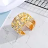 European Bohemian Metal Zircon Bracelet Colorful Rhinestone Resin Stone Open Adjustable Wide Cuff Bracelet Women Jewelry Fashion JewelryBangles cuff bracelets