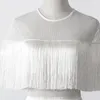 Theme Costume 2023 Summer Celebrity Evening Party Dress Women White Black Short Sleeve Mesh Sexy Hollow Out Fringe Tassel Vestidos