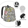 Backpack Elegant Floral Leopard Pink Flower Print Fun Backpacks Male Workout Soft School Bags Designer Rucksack