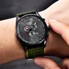 Montres-bracelets hommes ronde ceinture en nylon affaires quartz montre mécanique remontage manuel sport militaire pour hommes relogio