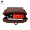 Waist Bags BULLCAPTAIN Genuine Leather Vintage Packs Men Travel Fanny Pack Belt Bum Shoulder Bag Mobile Phone Pouch 231027