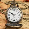 Zakhorloges Retro Prachtige Bronzen Vissen Horloge Ketting Hanger Ketting Cadeau Voor Mannen Mannelijke Vintage Klok