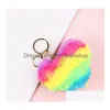 New Party Favor Fashion Love Plush Pendant Heart Key Chain Keychain Cute Stuffed Car Accessories Bag Ball Toy Drop Delivery Dhxsp