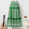 Rokken Zomer Boheemse A-lijn Rok Bloemen Patchwork Dames Casual Strand Faldas Vrouwelijke Boho Elastische Taille Vakantie Maxi