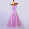 Vêtements de scène pour adultes, concours de salle de bal, robes de danse, bretelles sexy pour dames, jupe de valse violette, robe de danse Tango pour femmes