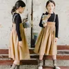 Kız Elbiseler Sonbahar Genç Kızlar Giysileri Uzun Kollu Alt Gömlek Kat Fiş Susma Elbise Çocuk Giyim Okulu Kıyafetleri Çocuk Takım
