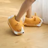 Sandali di marca Corgi Pantofole per cani Cartoon Cute Double Shiba Inu Warm Peluche Home Slip Cotton Pad Shoes One Size 231027