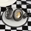 Карманные часы, антикварные часы с полой крышкой для мужчин и женщин, ожерелье, подвеска, часы-цепочка, механические часы с римским циферблатом Relogio Montres
