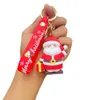 Creative 3D Christmas Doll Nyckelring Cartoon Santa Claus Snowman Elk Xmas Tree Pendant med nyckelringar barn ryggsäck tillbehör