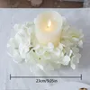 Kwiaty dekoracyjne 1 symulowany wieniec świeca 23 cm jedwabny haftowany przyjęcie weselne