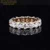 10k 14k 18k Yellow Gold Ring Wedding Band Full Eternity Lab Grown Moissanite Stone Diamond Jewelry