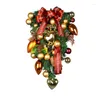 Fleurs décoratives 2023 Couronne de Noël Noeud d'arc à l'envers Arbre en forme de coeur Boule Guirlande Porte Fenêtre pour l'année Noël Navidad Décoration
