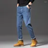 Men's Jeans 2023 Tapered Elastic Fashion Brand Casual Korean Denim Autumn And Winter Slim Fit Straight Leg Pants