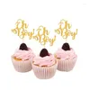 Forniture festive Chicinlife 10 pezzi Oro Oh Boy Cupcake Topper Festa di compleanno Baby Shower Genere Rivela Prima decorazione per torta Forniture