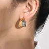 Boucles d'oreilles XIALUOKE métal irrégulier doré platine couleur mixte pour femmes rétro personnalité bijoux cadeau