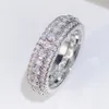 14K Gold Plated Cubic Zirconia Eternity Pierścień Układ