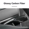 Autocollant de changement de vitesse en Fiber de carbone véritable, pour Tesla modèle 3 Y 2023, contrôleur d'essuie-glace, Patch de rénovation intérieure, colonne de volant