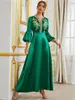 Etniska kläder satin jalabiya caftan muslimska party kvinnor dekal klänningar dubai arabiska mellanöstern abaya klänning ramadan abayas kaftan