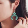 Femmes bohème perles boucles d'oreilles pendantes rétro personnalité festonnée turquoise boucles d'oreilles pendentif boucles d'oreilles bijoux
