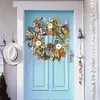 Decorative Flowers Christmas Decoration 2023 Autumn Wreath Wall Frost Leaves Door Home Fast