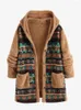 レディースジャケットZaful Corduroy Fleece Lined Pockets Hooded Coat Women Long Thermal Warm Zipper Jacket Autumn Winter Outerwear ZF510697001