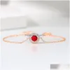 Round Micro Mosaic Cz Crystal Rose Gold Color Bracelet Fashion Austrian Jewelry For Women Sale H165 Drop Delivery Dhgarden Ot49V