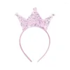 Hair Accessories 1pcs Kids Reversible Sequin Crown Butterfly Headband Shiny Cute Ear Hoops Bling Hairband Gift For Girls Party