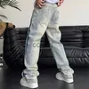 Men's Pants 2022 Cool Design Retro Washed Baggy Men Hip Hop Jeans Pants New Fashion Luxury Straight Vintage Loose Denim Trousers Y2K Clothes J231028