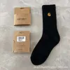 S0tc Chaussettes tendance pour hommes et femmes - Marque de mode - Bonneterie Carthart - Manches mi-longues - Bas de sport brodé en pur coton - Vêtements de travail longs