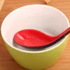 Skedar 2st/set röd svart färg hem bestick japansk plast skål soppa soppa grymtande catering catering sked kök köksredskap