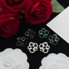 luxury high quality Christmas gift square Fashion Cherry hollow flower geometric triangle Crystal Love Silver Needle Stud Earrings Gifts for women and girls