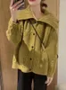 Damen Strick 2023 Übergroße Strickjacke Mantel Frauen Kleidung Pull Femme Umlegekragen Lässiger Strickpullover Einfarbig Mode Y2k Tops