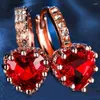 Boucles d'oreilles Milan fille Simple en forme de coeur femmes mode coréenne Style Niche amour haut de gamme cuivre incrusté Zircon