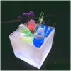 Ice Buckets And Coolers 12Pcs Light Up Led Bucket Square Tray Champagne Wine Beer Cooler For Ktv Party Bar Nightclub Table Homefavor Dhtsi