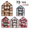 Other Event Party Supplies 73PCS Christmas Decoration Ball Set 6CM/3CM Christmas Tree Ball Multicolor Decoration For Home Christmas Party 231027