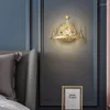 Wandleuchte Nordic Schlafzimmer Nachttischlampen Net Red Crystal Crown LED-Licht Wohnzimmer Hintergrund Wandleuchte Home Decor Beleuchtung